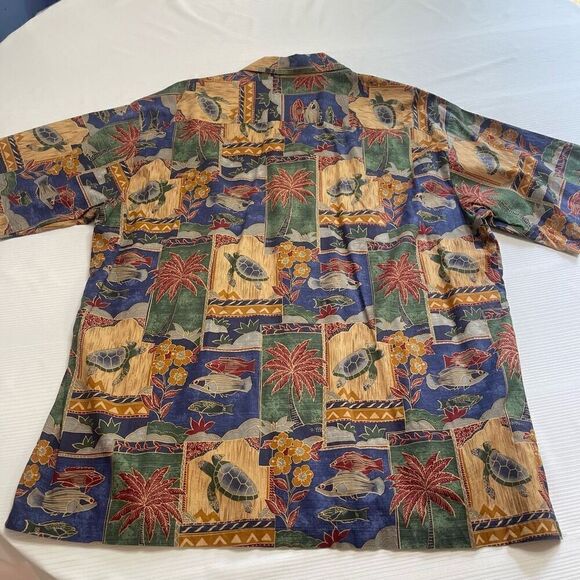Tori Richard Turtle Fish Palm Short Sleeve Button Up Shirt Size XL - Picture 6 of 8